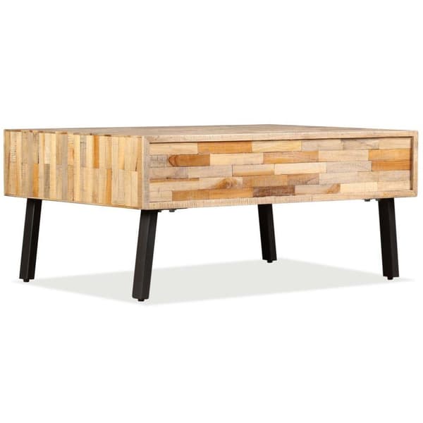 vidaXL sofabord massivt genbrugsteak 90 x 65 x 40 cm