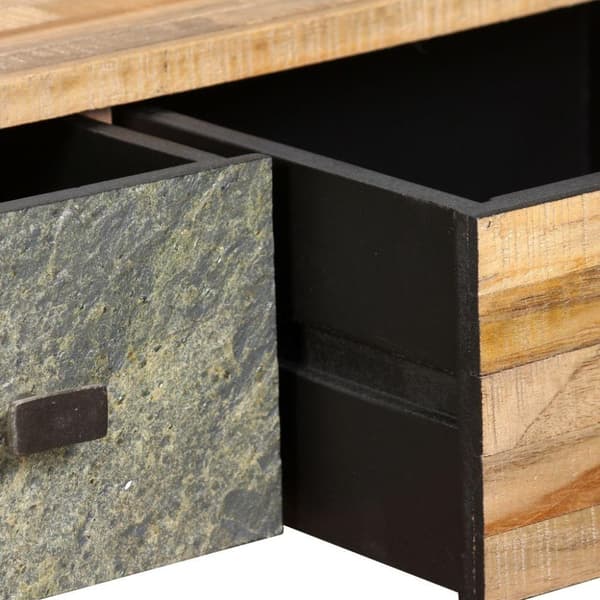vidaXL sofabord massivt genbrugsteak 90 x 65 x 40 cm