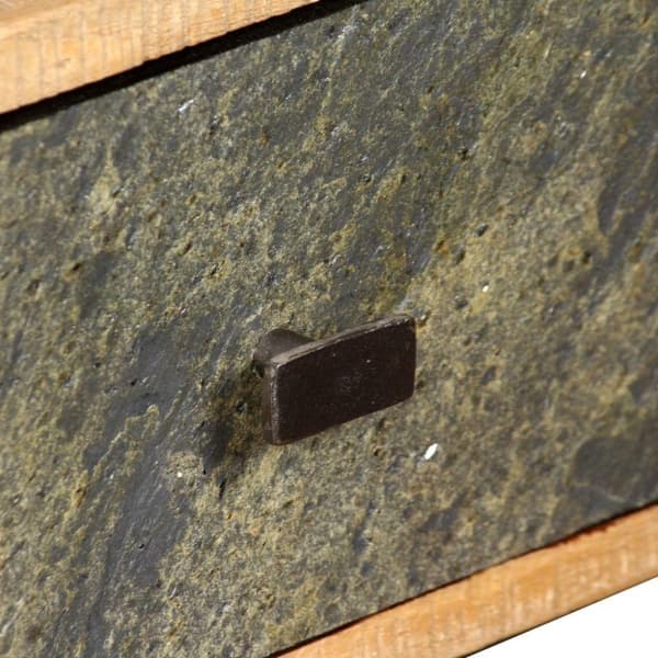 vidaXL sofabord massivt genbrugsteak 90 x 65 x 40 cm