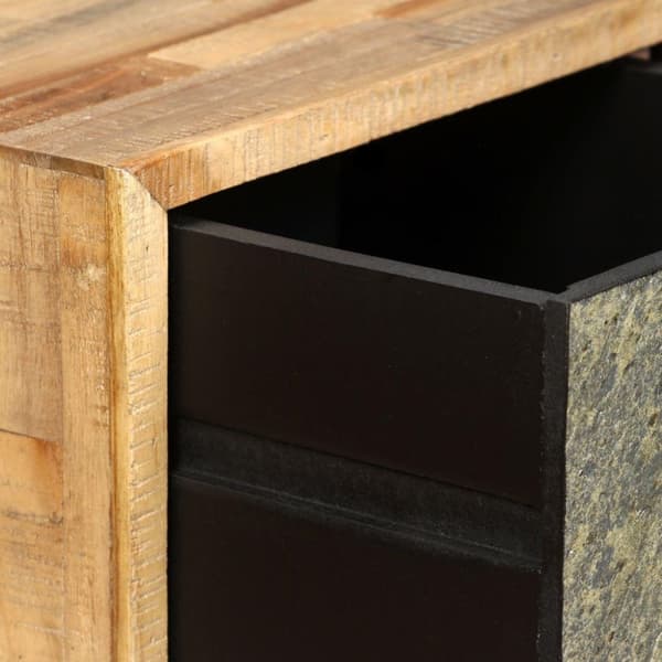 vidaXL sofabord massivt genbrugsteak 90 x 65 x 40 cm