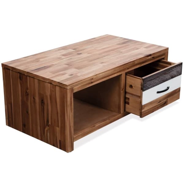 vidaXL sofabord massivt akacietræ 90 x 50 x 37,5 cm