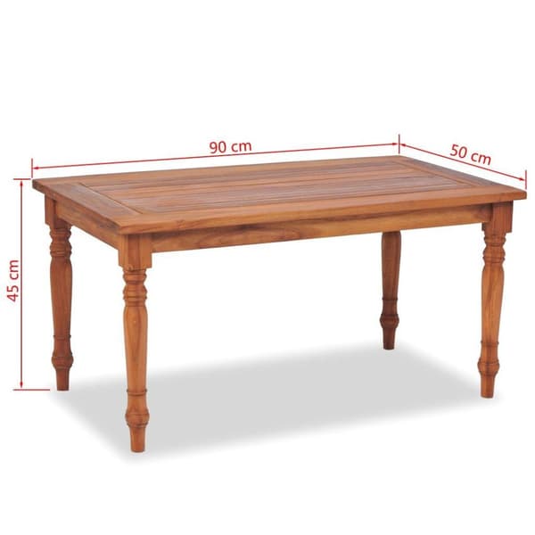 vidaXL Batavia-soffbord teakträ 90x50x45 cm