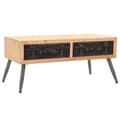 Miniatyrbillede 1 af 9: vidaXL sofabord massivt grantræ 115 x 55 x 50 cm