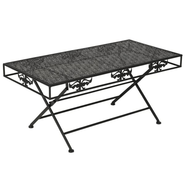 vidaXL foldbart sofabord i vintagestil metal 100 x 50 x 45 cm sort