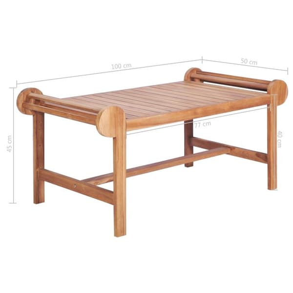 vidaXL Soffbord 100x50x45 cm massiv teak