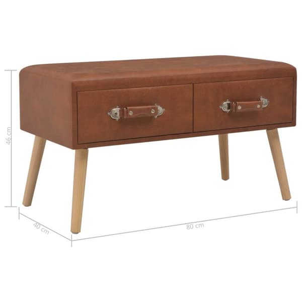 vidaXL Soffbord brun 80x40x46 cm konstläder