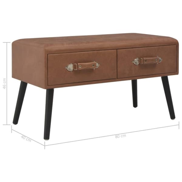 vidaXL Soffbord mörkbrun 80x40x46 cm konstläder