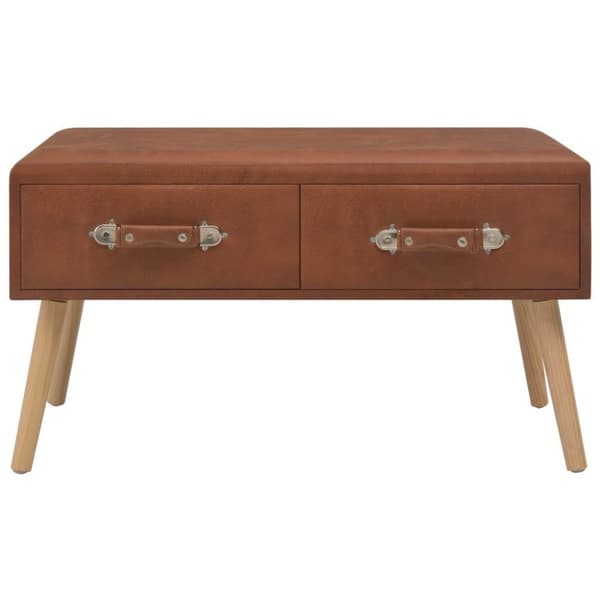 vidaXL sofabord brun 80 x 40 x 46 cm kunstlæder