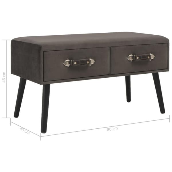 vidaXL sofabord grå 80 x 40 x 46 cm fløjl