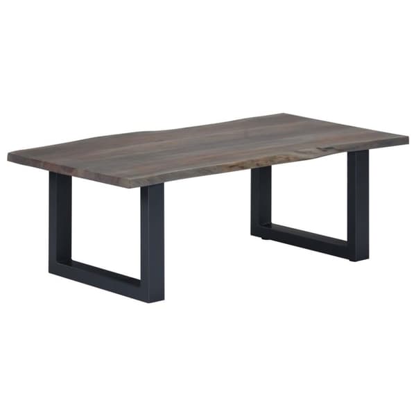 vidaXL Sofabord med livlige kanter grå 115x60x40 cm heltre akasie