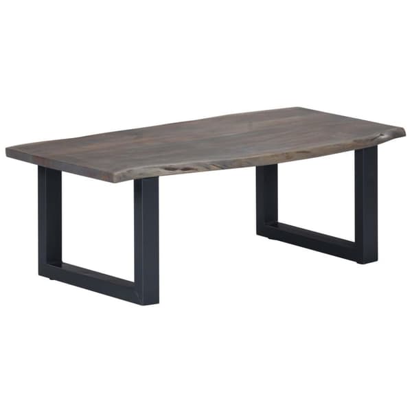 vidaXL Sofabord med livlige kanter grå 115x60x40 cm heltre akasie