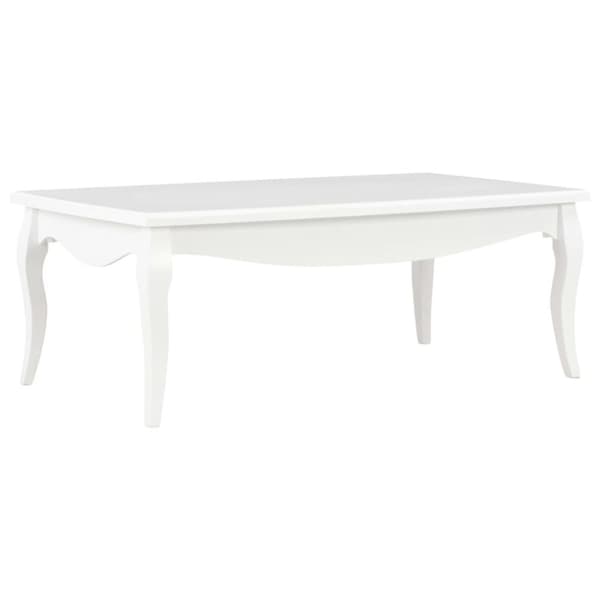 vidaXL sofabord 110x60x40 cm massivt fyrretræ hvid