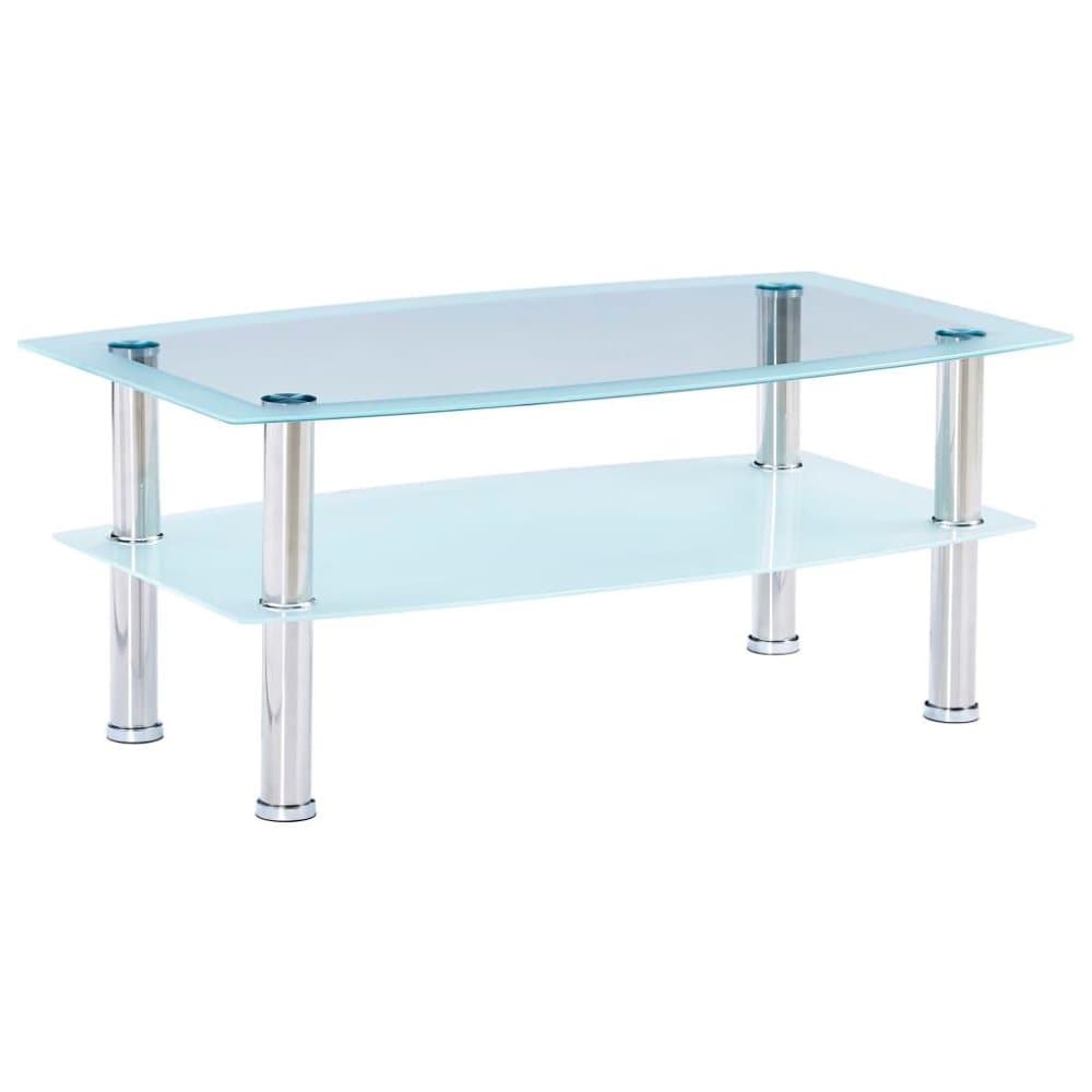 vidaXL Soffbord vit 100x60x42 cm härdat glas