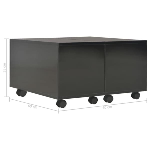 vidaXL Sofabord høyglans svart 60x60x35 cm konstruert tre change2