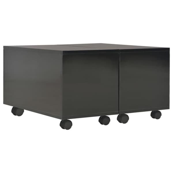 vidaXL Sofabord høyglans svart 60x60x35 cm konstruert tre change2