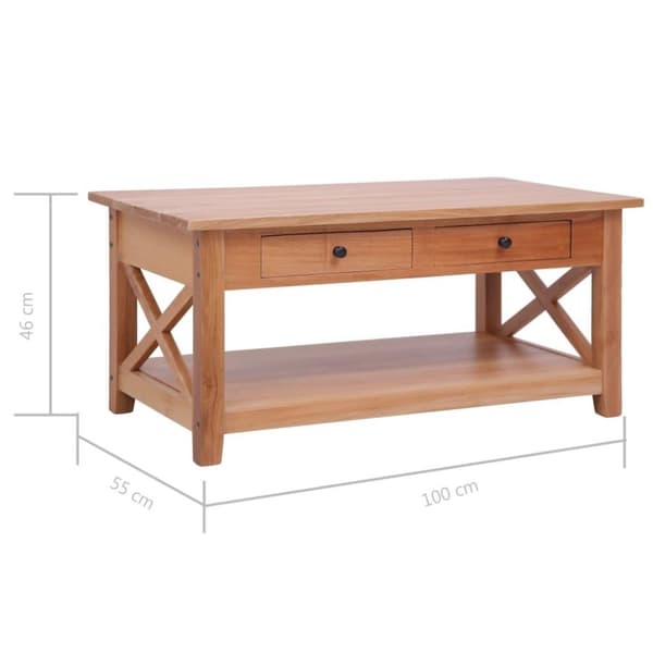 vidaXL sofabord 100 x 55 x 46 cm massivt mahognitræ