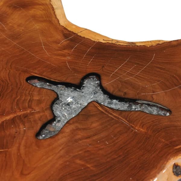 vidaXL sofabord 70 x 45 cm massiv teaktræ og polyresin