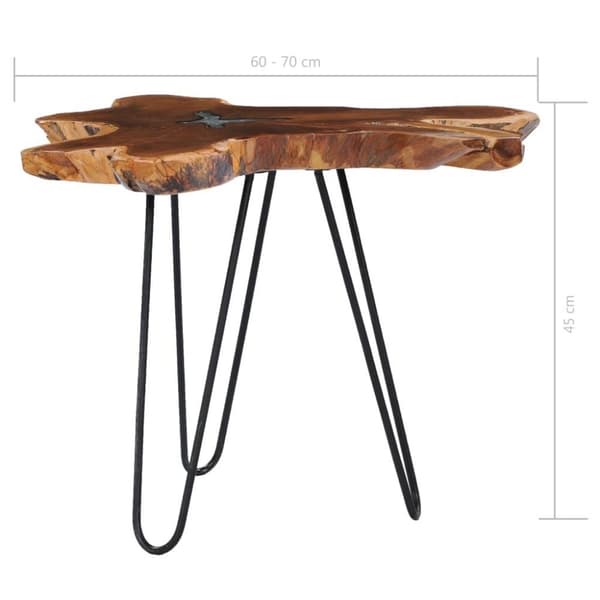 vidaXL sofabord 70 x 45 cm massiv teaktræ og polyresin
