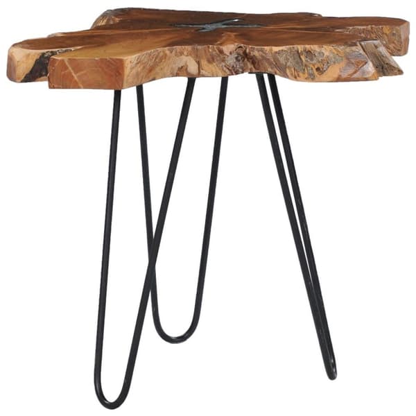 vidaXL sofabord 70 x 45 cm massiv teaktræ og polyresin