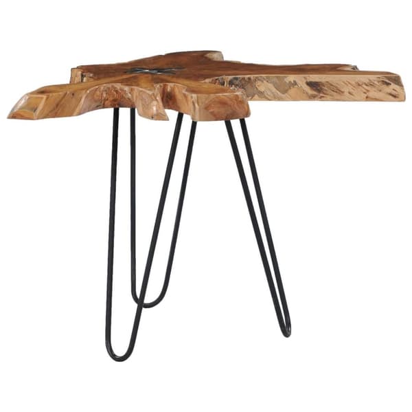 vidaXL sofabord 70 x 45 cm massiv teaktræ og polyresin