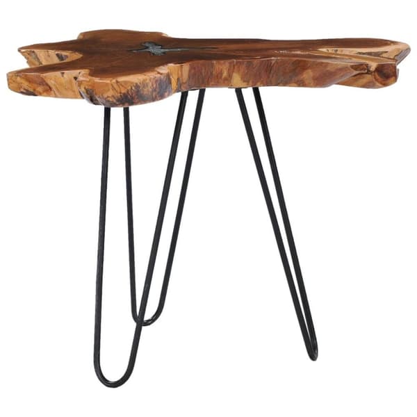 vidaXL sofabord 70 x 45 cm massiv teaktræ og polyresin