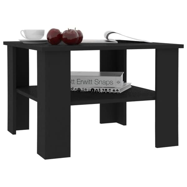 vidaXL Sofabord svart 60x60x42 cm sponplate change2