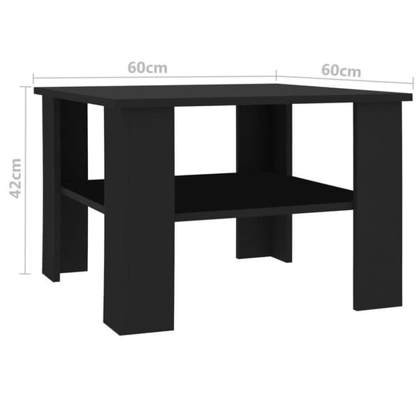 vidaXL Sofabord svart 60x60x42 cm sponplate change2