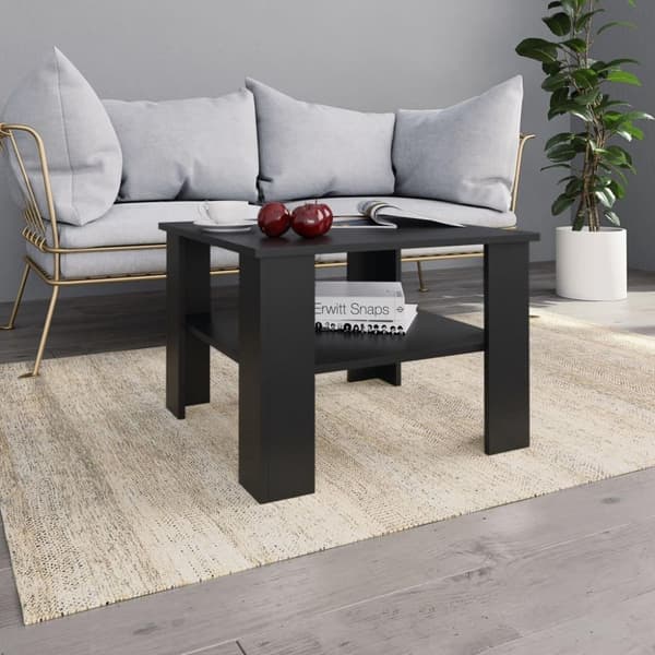 vidaXL Sofabord svart 60x60x42 cm sponplate change2