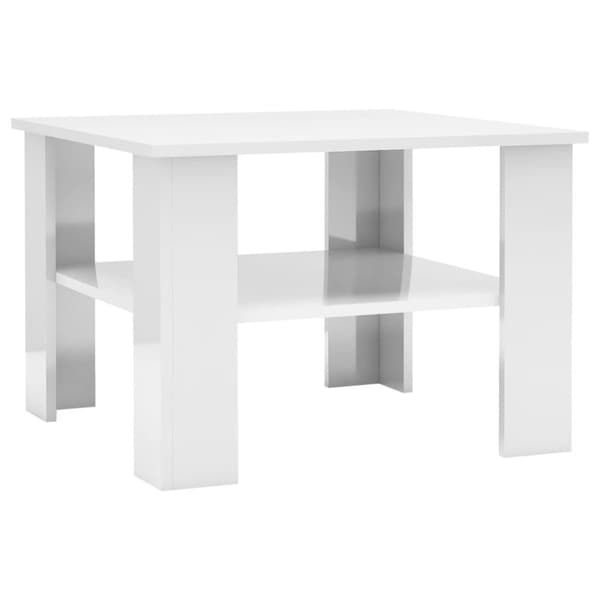 vidaXL Soffbord vit högglans 60x60x42 cm spånskiva