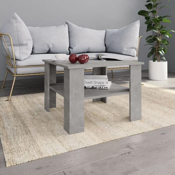 vidaXL Sofabord betonggrå 60x60x42 cm sponplate change2