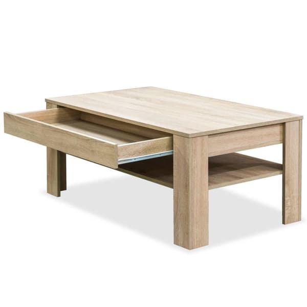 vidaXL sofabord spånplade 110 x 65 x 48 cm egetræ
