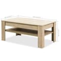 Miniatyrbillede 7 af 9: vidaXL sofabord spånplade 110 x 65 x 48 cm egetræ