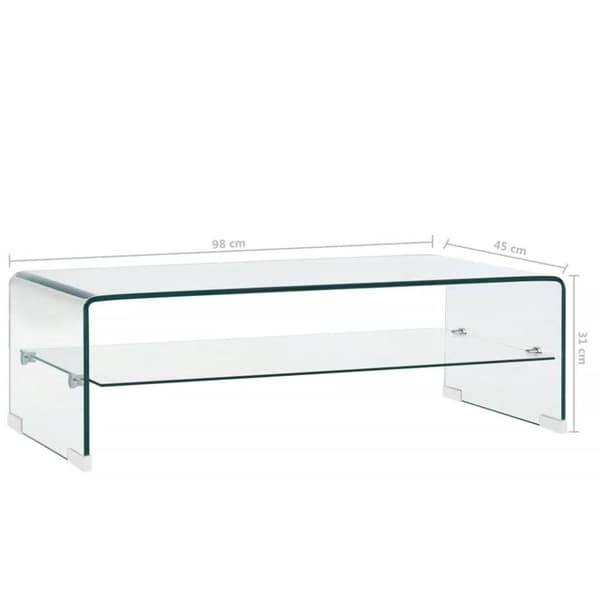 vidaXL Soffbord genomskinlig 98x45x31 cm härdat glas