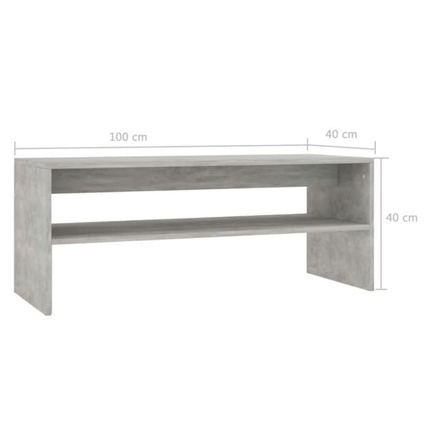 vidaXL Soffbord betonggrå 100x40x40 cm spånskiva