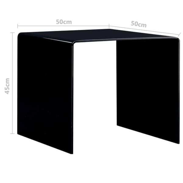 vidaXL sofabord 50 x 50 x 45 cm hærdet glas transparent