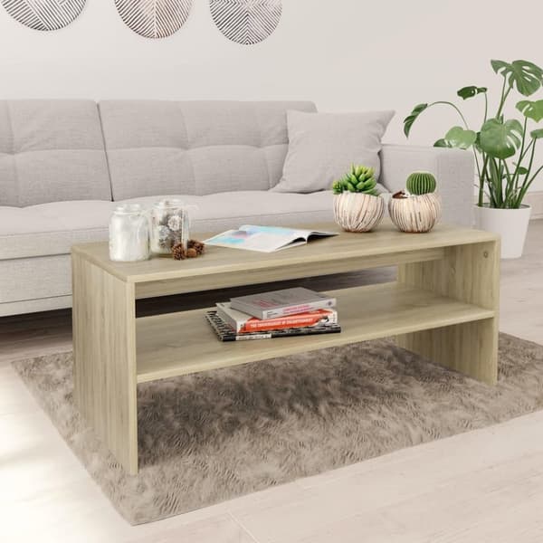 vidaXL sofabord 100 x 40 x 40 cm spånplade sonoma-egetræsfarve