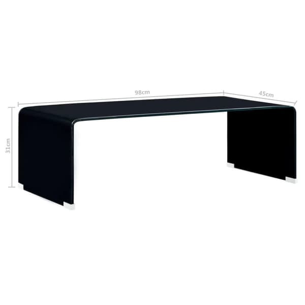 vidaXL sofabord 98 x 45 x 31 cm hærdet glas sort