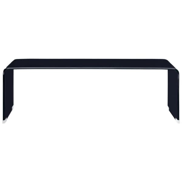 vidaXL sofabord 98 x 45 x 31 cm hærdet glas sort