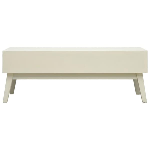 vidaXL sofabord med 2 skuffer 110 x 50 x 40 cm træ udskåret design grå