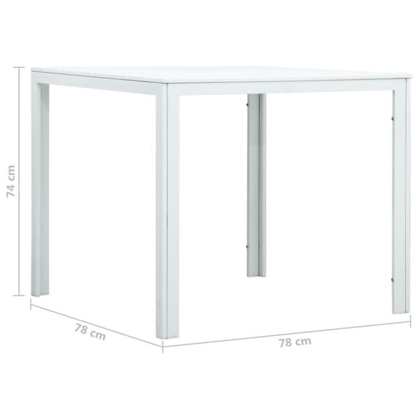 vidaXL Sofabord hvit 78x78x74 cm HDPE treutseende change2