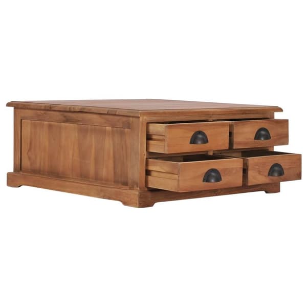 vidaXL Soffbord 68x68x30 cm massiv teak