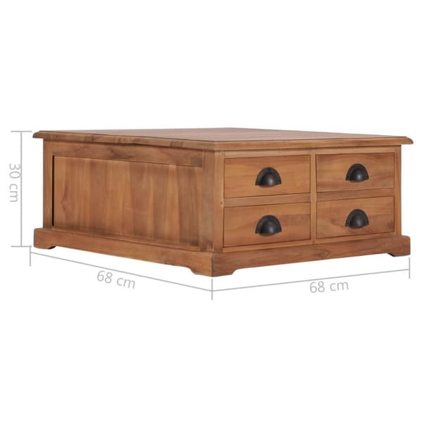 vidaXL Soffbord 68x68x30 cm massiv teak