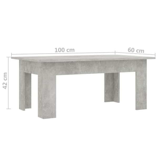 vidaXL Soffbord betonggrå 100x60x42 cm spånskiva