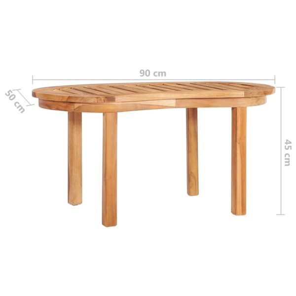vidaXL sofabord 90 x 50 x 45 cm massivt teaktræ