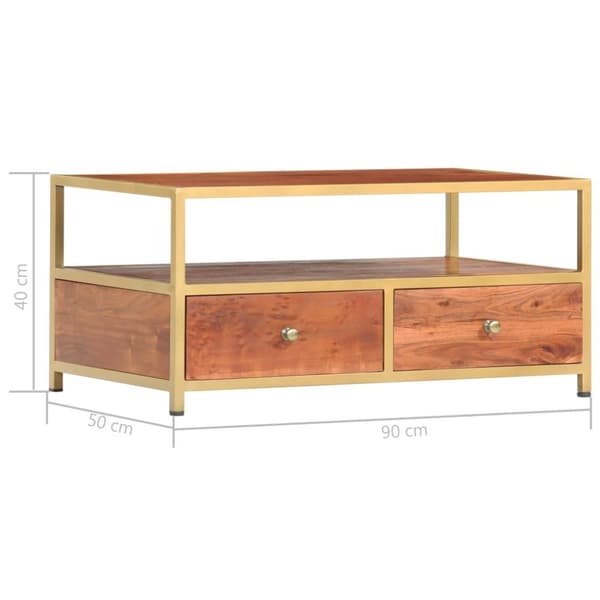 vidaXL sofabord 90 x 50 x 40 cm massivt akacietræ