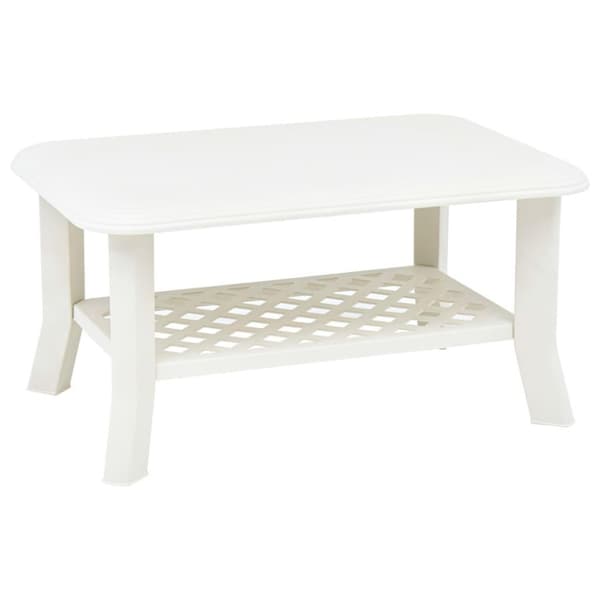 vidaXL sofabord 90 x 60 x 46 cm plastik hvid