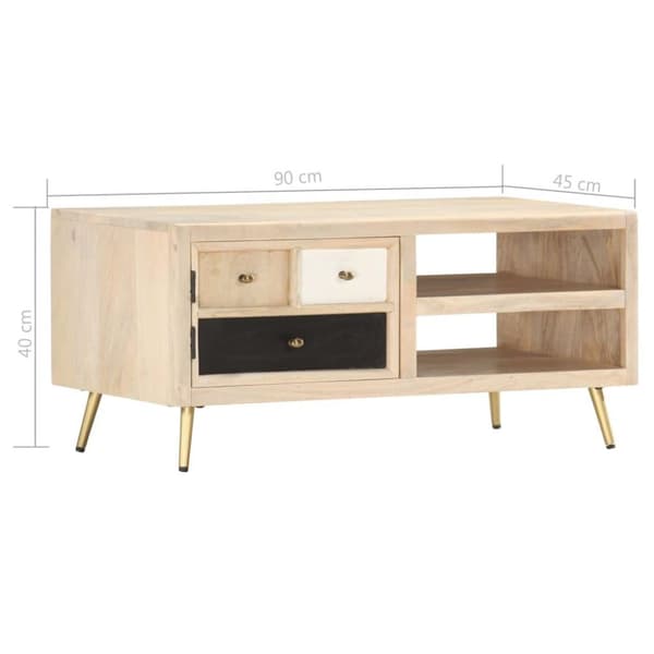 vidaXL Sohvapöytä 90x45x40 cm täysi mangopuu