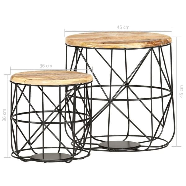 vidaXL Sofabord 2 stk heltre mango change2