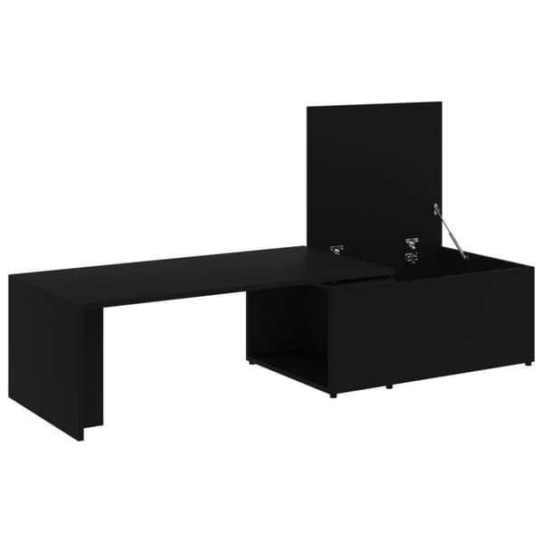 vidaXL Sofabord svart 150x50x35 cm sponplate change2