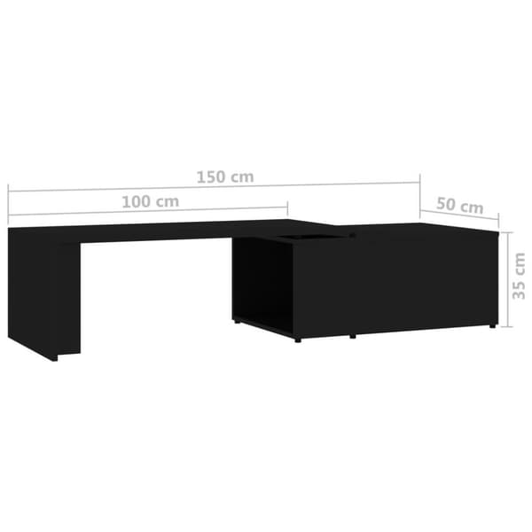 vidaXL Sofabord svart 150x50x35 cm sponplate change2